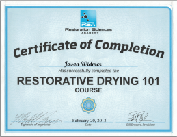 Jason Widmer Certified Restorative Drying