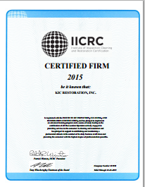 KIC Restoration IICRC Certified Firm